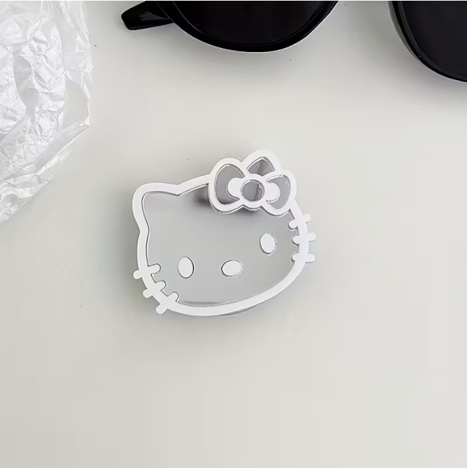 Hello Kitty! Telefon Arkası Aynalı Telefon Tutacağı Beyaz