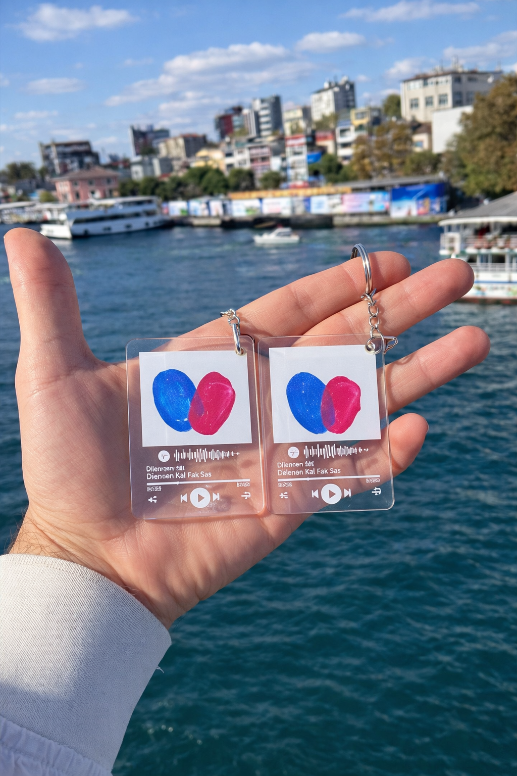 Spotify Şarkılı Parmak İzi Anahtarlık