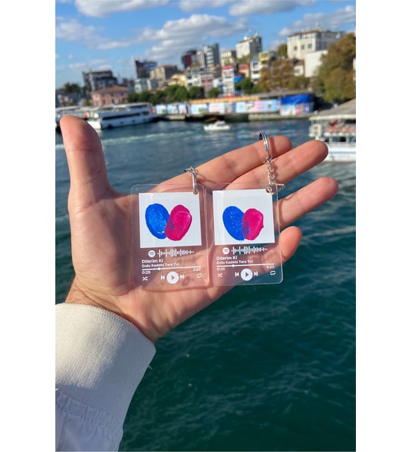 Spotify Şarkılı Parmak İzi Anahtarlık