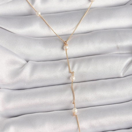 Pirinç Gold Renk İncili Sallantı Model Kadın Kolye