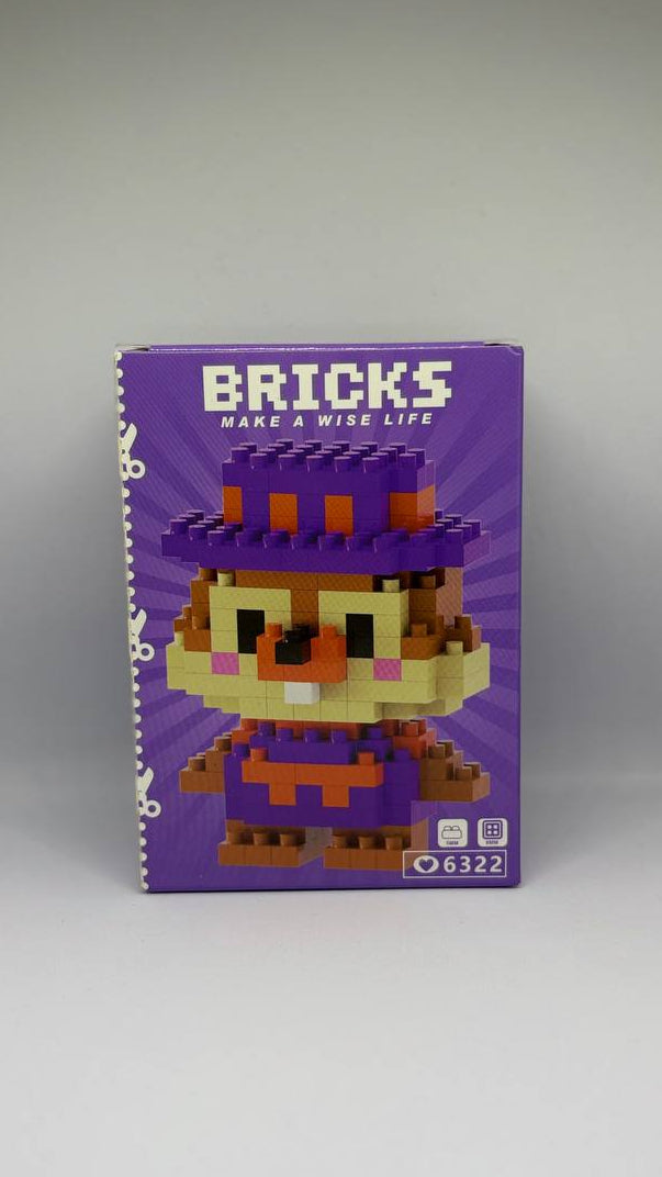 Kitty Bricks Mor Şapkalı Sincap Model