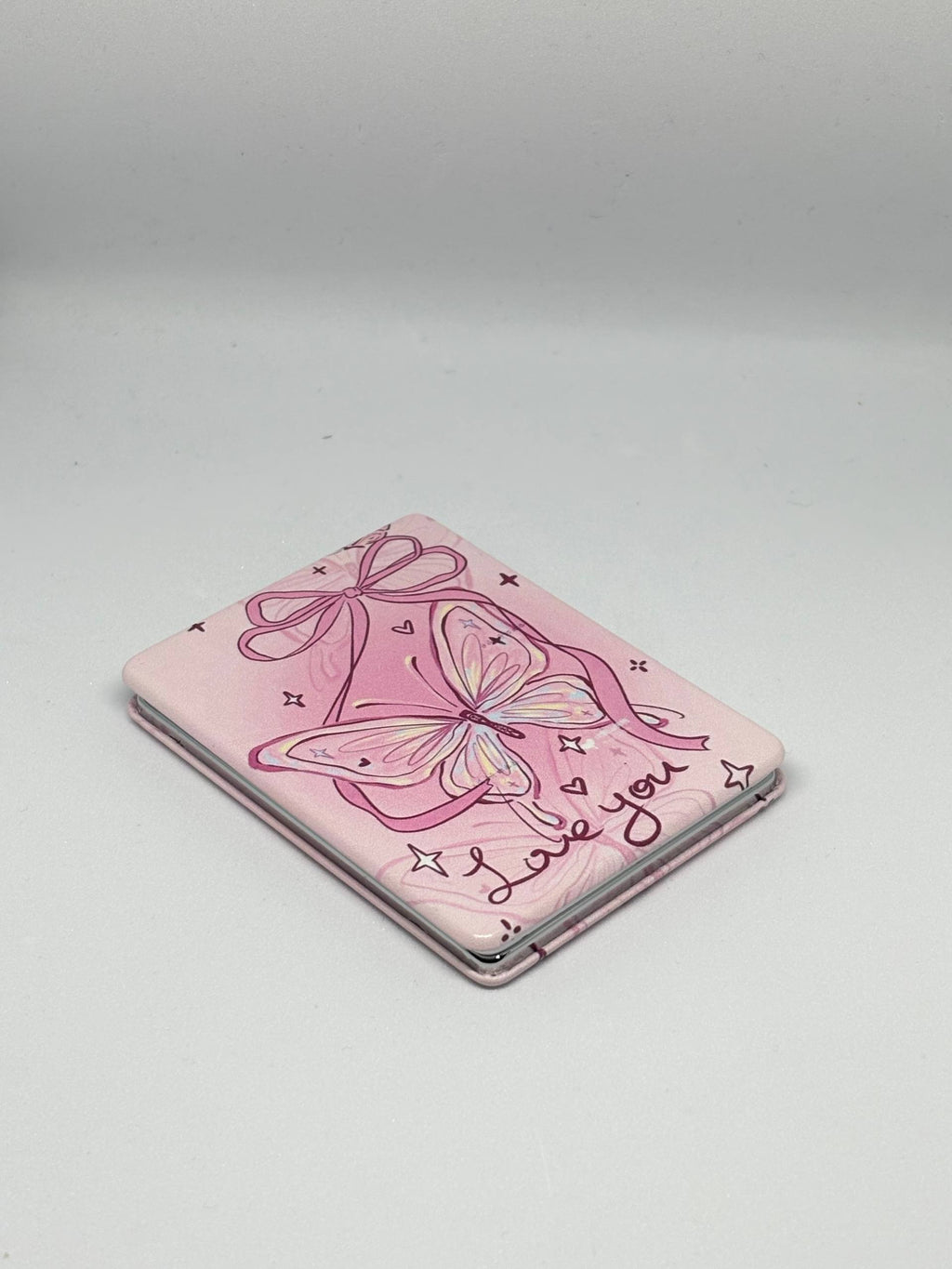 İthal Pembe Kurdeleli Makyaj Cep Aynası