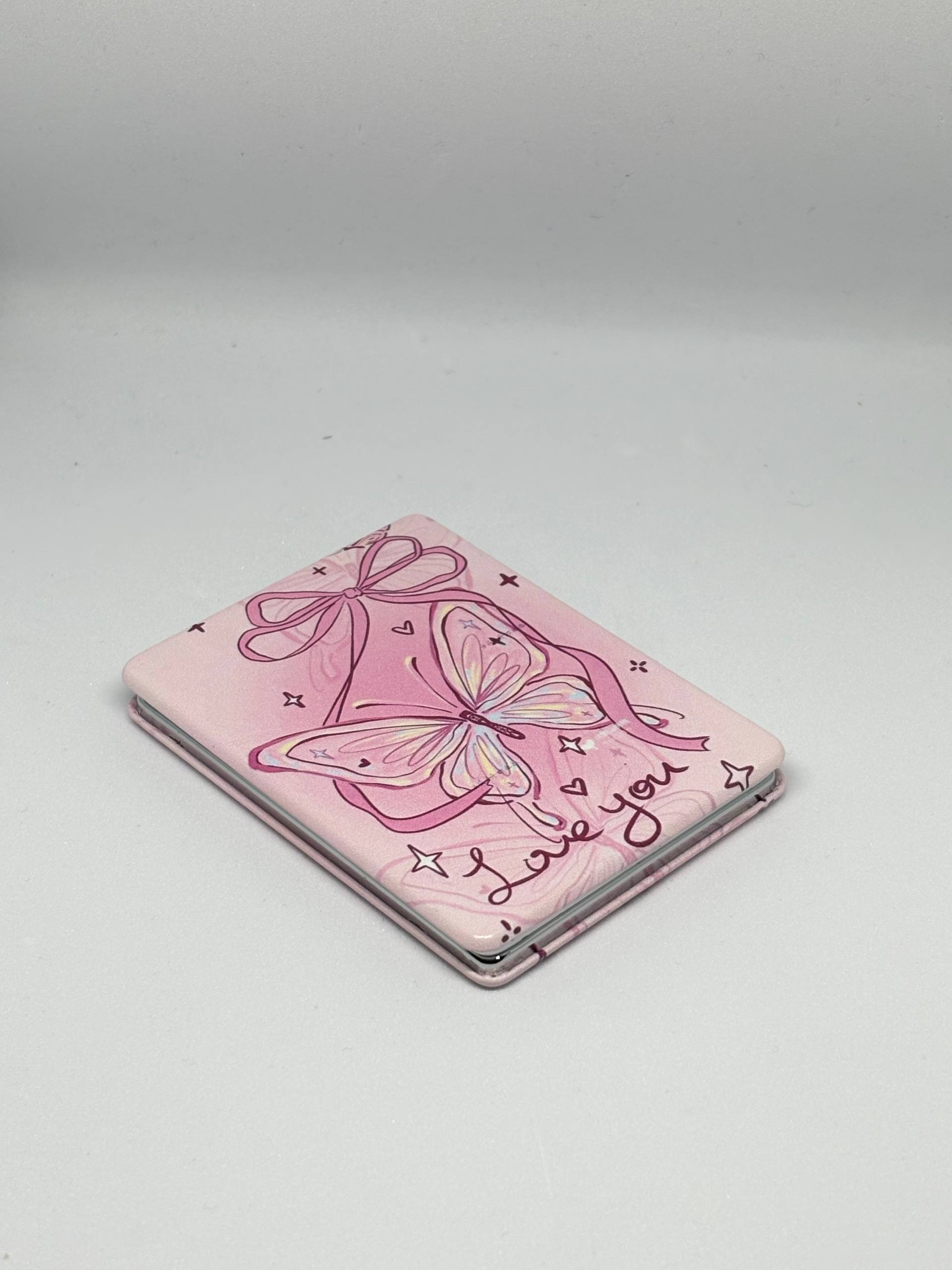 İthal Pembe Kurdeleli Makyaj Cep Aynası